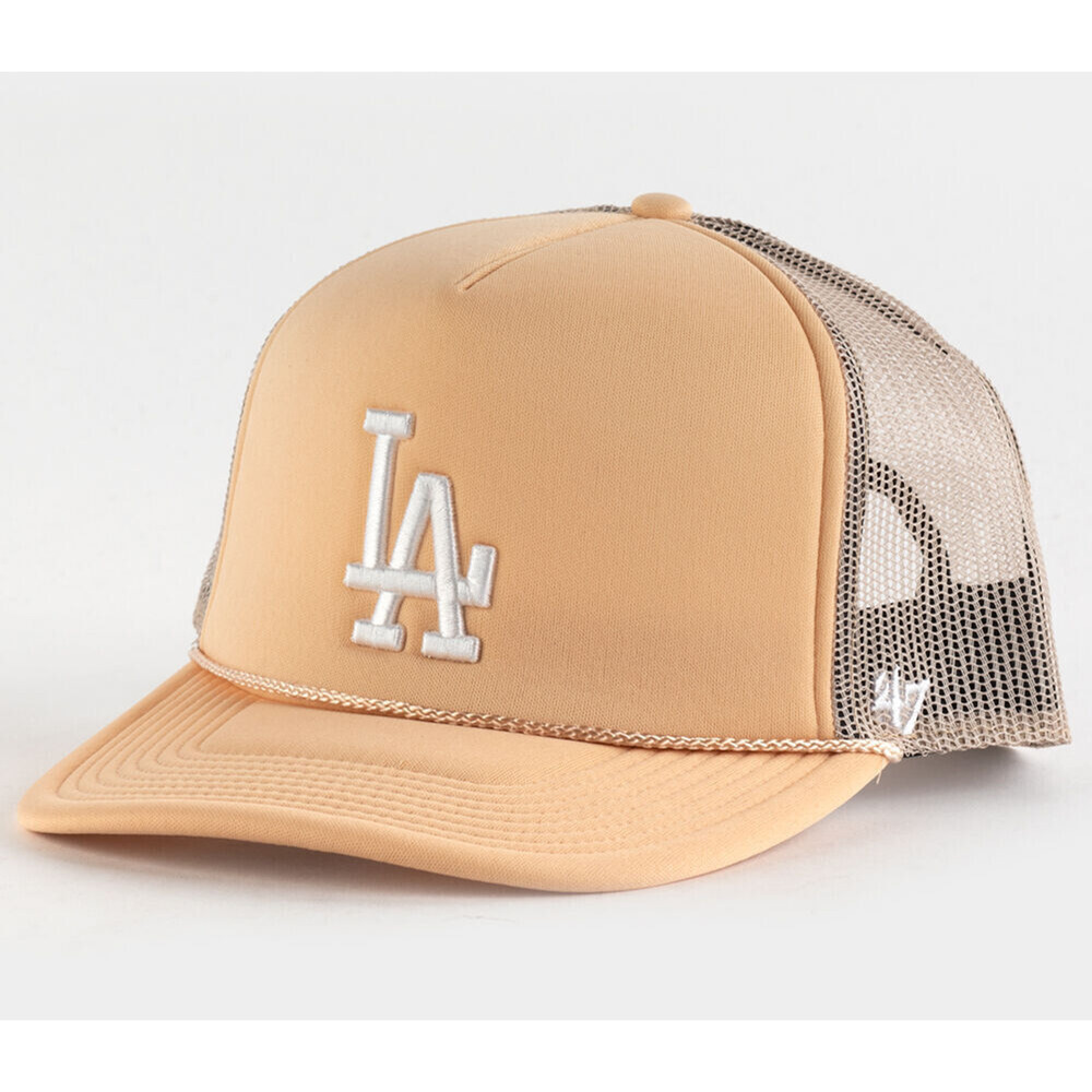'47 Brand Los Angeles LA Dodgers Sand Tan Trucker Snapback Baseball Rope Hat Cap